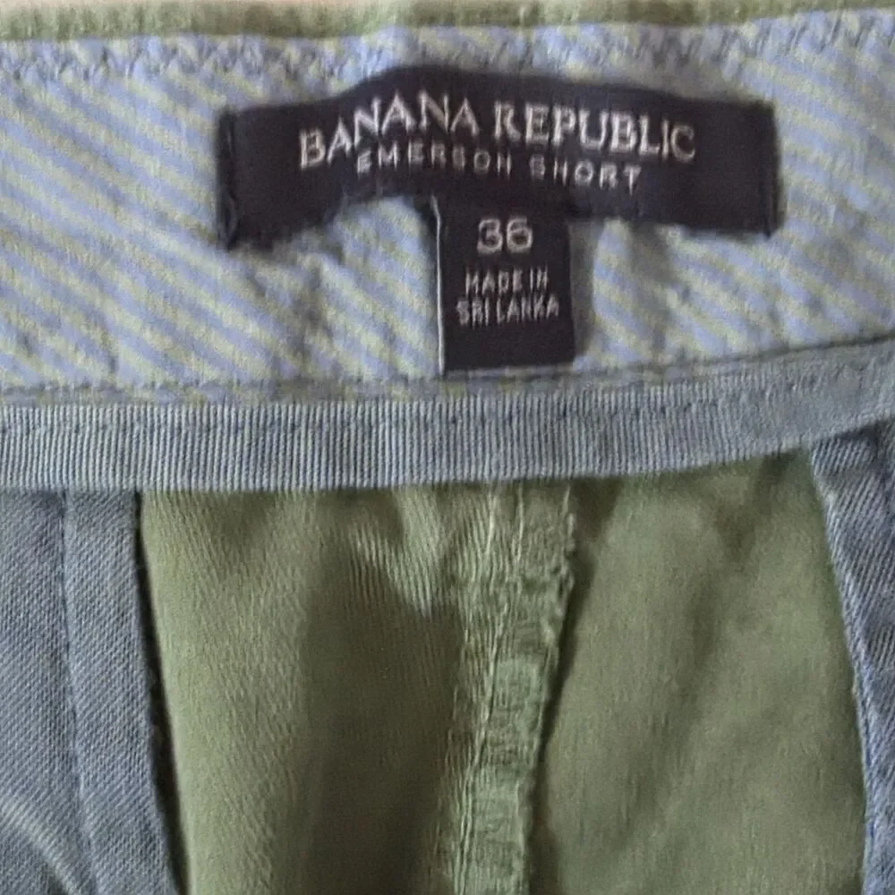 Banana Republic Emerson Short Men’s 36 Green Tropical Leaf Print Cotton Chino